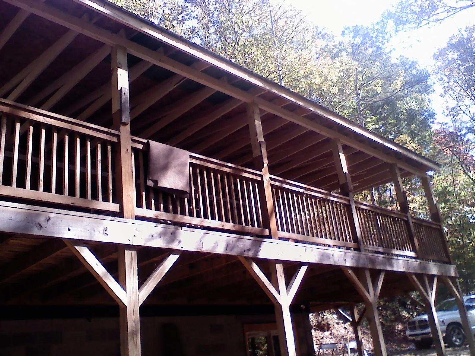 Timber framing under a new elevated porch and deck — Roof Leak Repair in Starke by Roofing Brothers